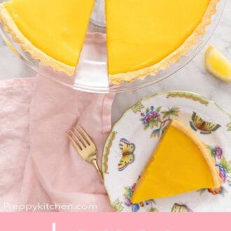 A pinterest graphic of a lemon tart
