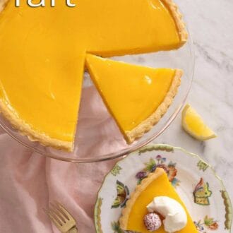 A pinterest graphic of a lemon tart