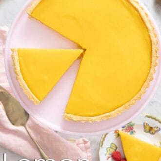 A pinterest graphic of a lemon tart