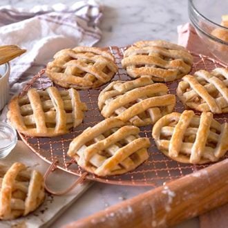 Apple pie cookies fresh out of the oven.