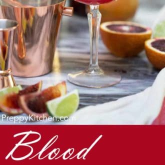 Blood Orange Margarita in a stemmed glass