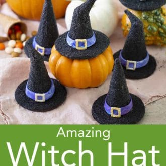 various black witch hat cookies