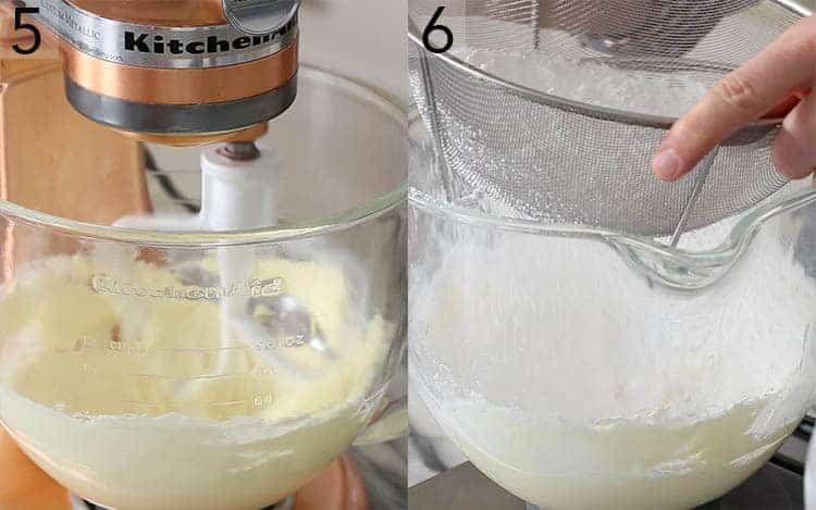 Buttercream frosting for Halloween cupcakes getting mixed.