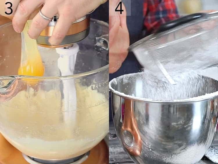 Batter for a chocolate peppermint cake getting mixed.