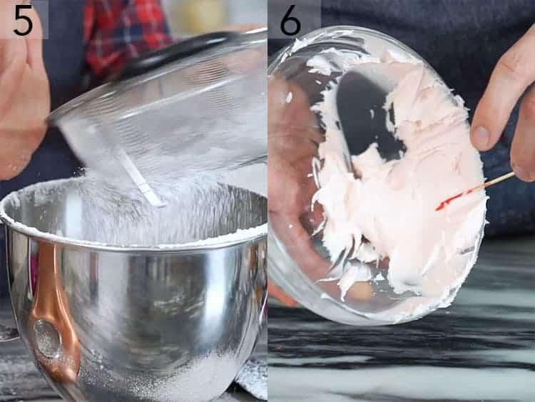 Buttercream for Santa Cupcakes getting mixed.