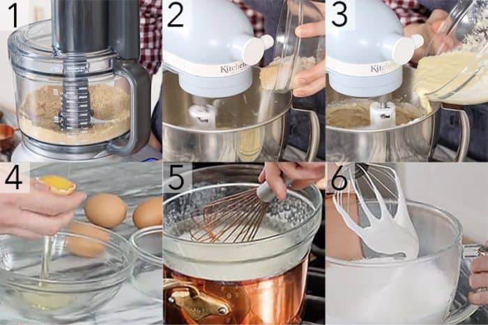 A photo showing steps on how to make the painted cake.