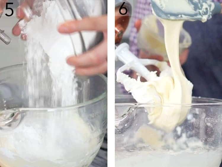 Raspberry buttercream getting mixed.