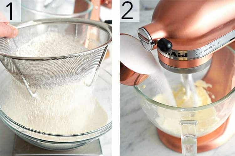 Sugar cookie dough getting mixed.