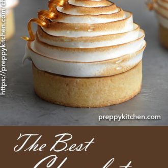 A pinterest pin of the chocolate tart