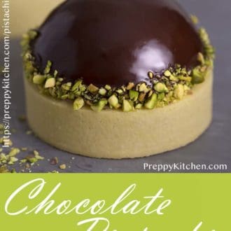 Pinterest graphic of a pistachio tart.
