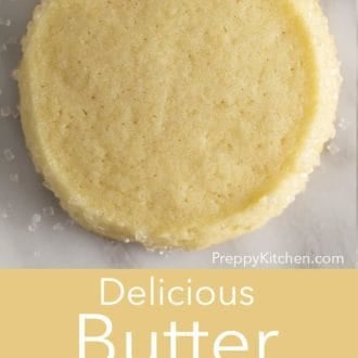 butter cookie on a white marble counter