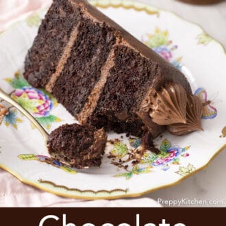 piece of chocolate zucchini cake on a plate