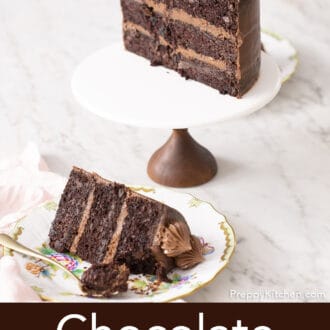 piece of chocolate zucchini cake on a plate