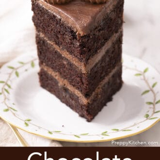 piece of chocolate zucchini cake on a plate