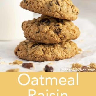 stack of oatmeal raisin cookies