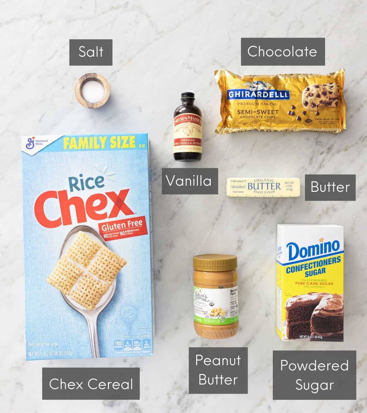 Ingredients for puppy chow.