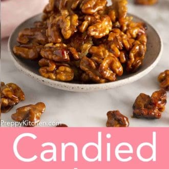 bowl filled with candied walnuts