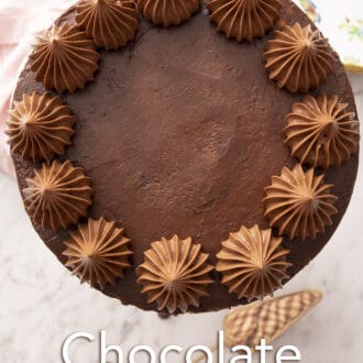 top down view of a chocolate zucchini cake