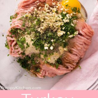 A pinterest graphic of a turkey burger