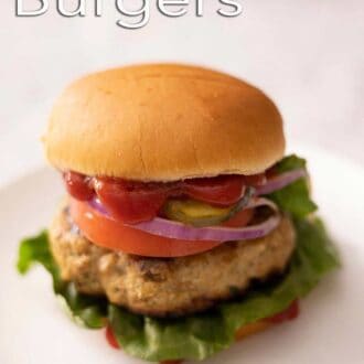 A pinterest graphic of a turkey burger