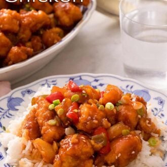A pinterest graphic of sweet and sour chicken