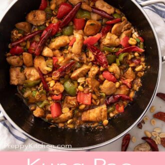 A pinterest graphic of kung pao chicken