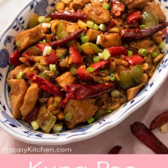 A pinterest graphic of kung pao chicken