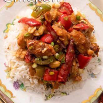 A pinterest graphic of kung pao chicken