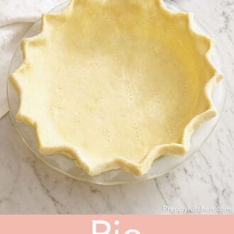 A pie crust ready to be baked.
