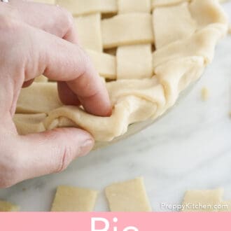 A pie getting the edge pinched.