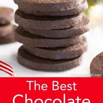 stack of chocolate sugar cookies