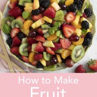 fruit salad in a serving bowl