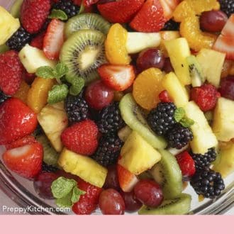 fruit salad in a serving bowl