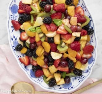 fruit salad in a serving bowl