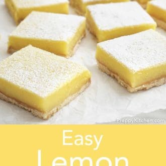 lemon bars on parchment paper