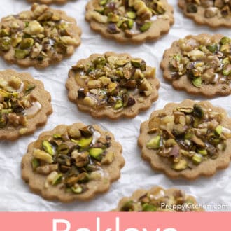 baklava cookies on white paper