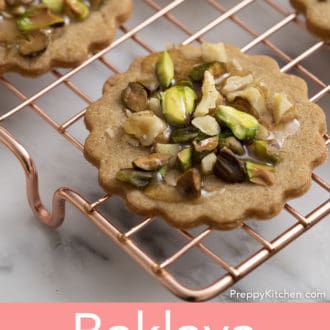 baklava cookies on a wire rack
