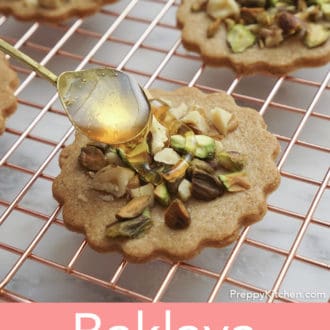 baklava cookies on a wire rack