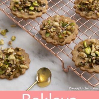 baklava cookies on a wire rack