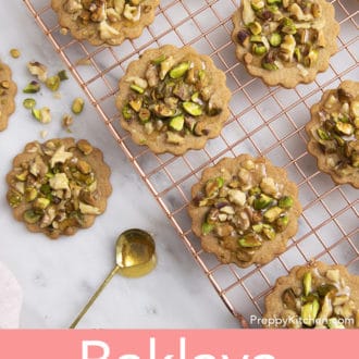 baklava cookies on a wire rack