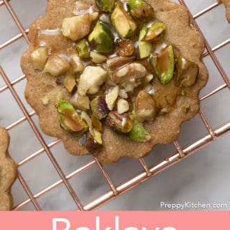 baklava cookie on a wire rack
