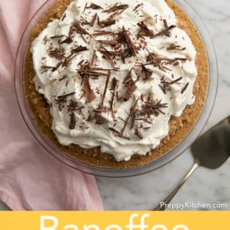 banoffee pie in a glass pie dish