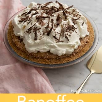 banoffee pie in a glass pie dish
