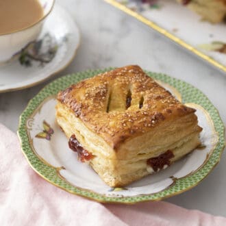A plate with a Pastelitos de Guayaba.