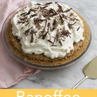 banoffee pie in a glass pie dish