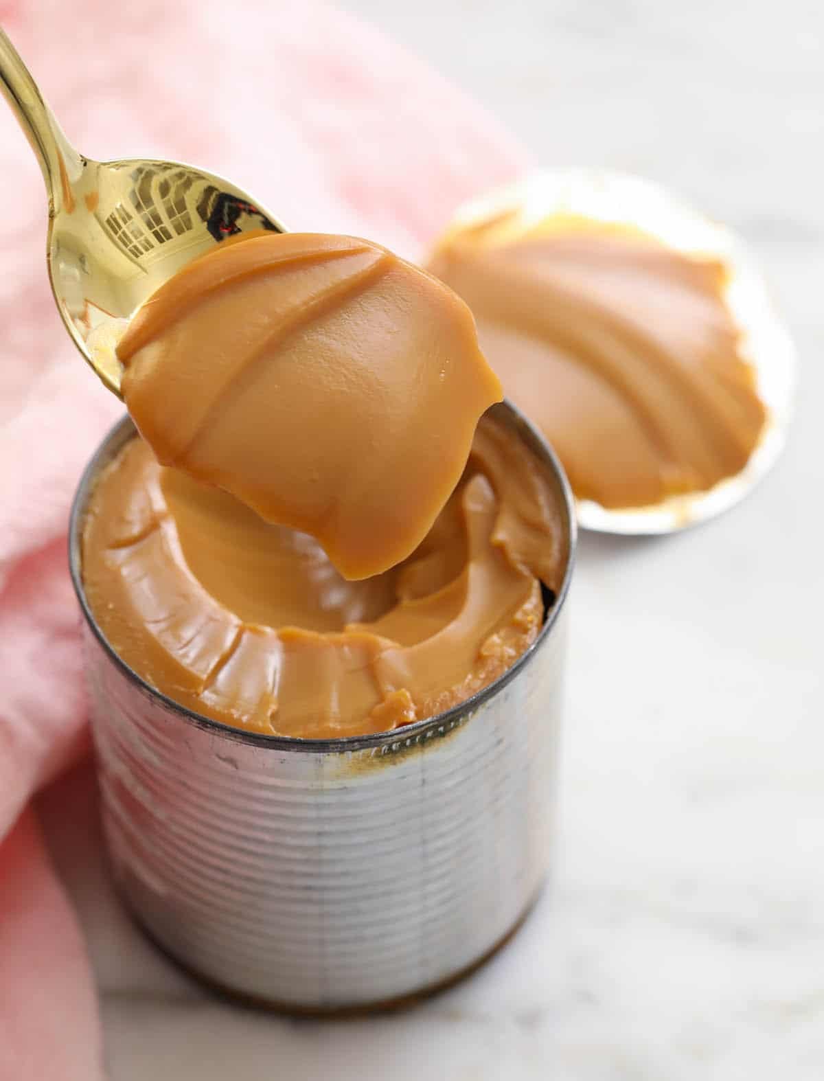 Dulce de leche in a metal in can.