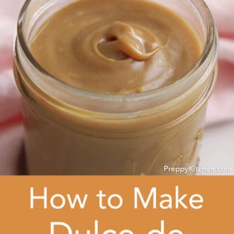 glass jar of dulce de leche