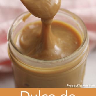 glass jar of dulce de leche