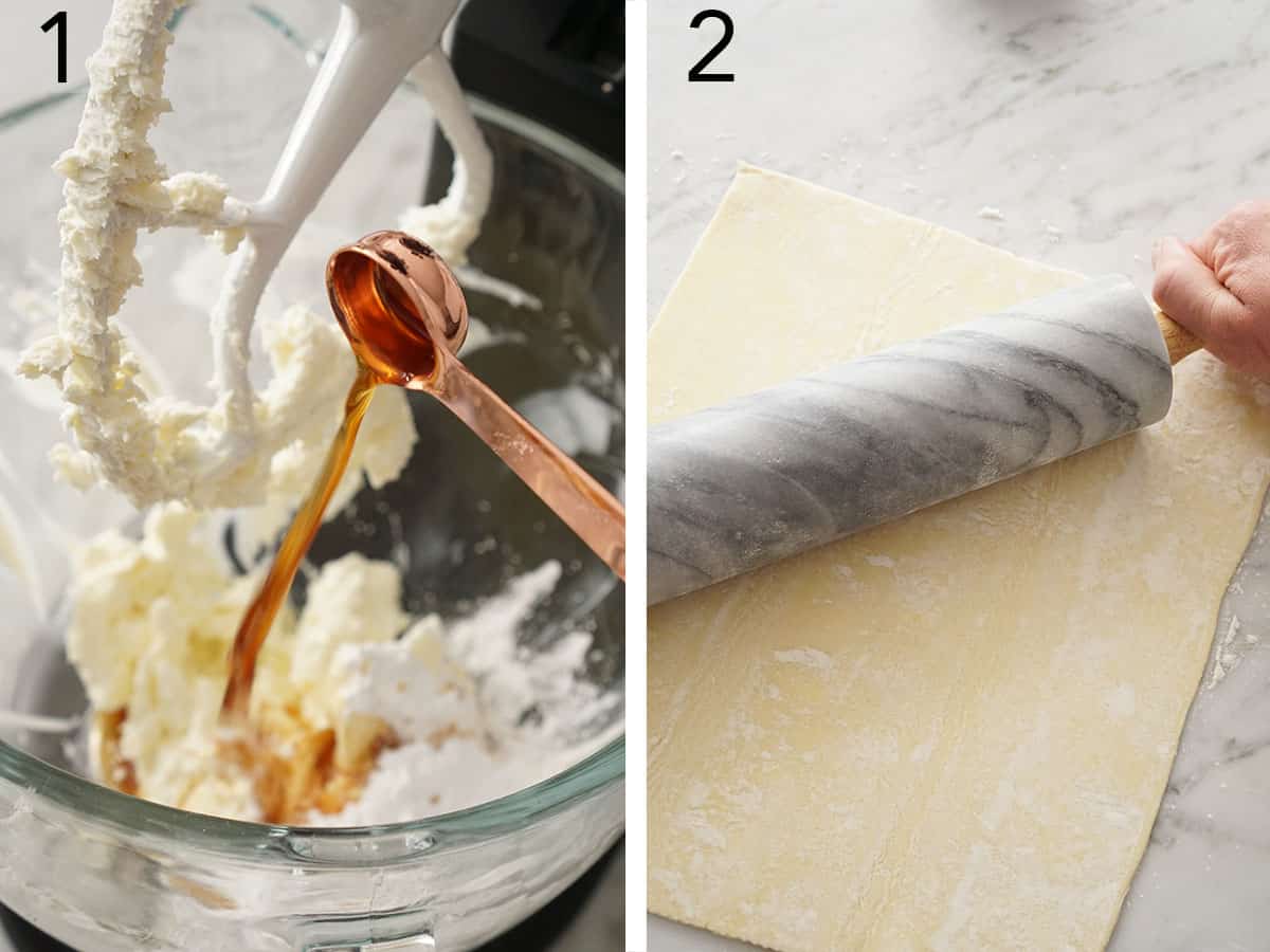 a cream cheese filling for guava pastilitos getting mixed.