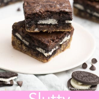slutty brownies on a plate